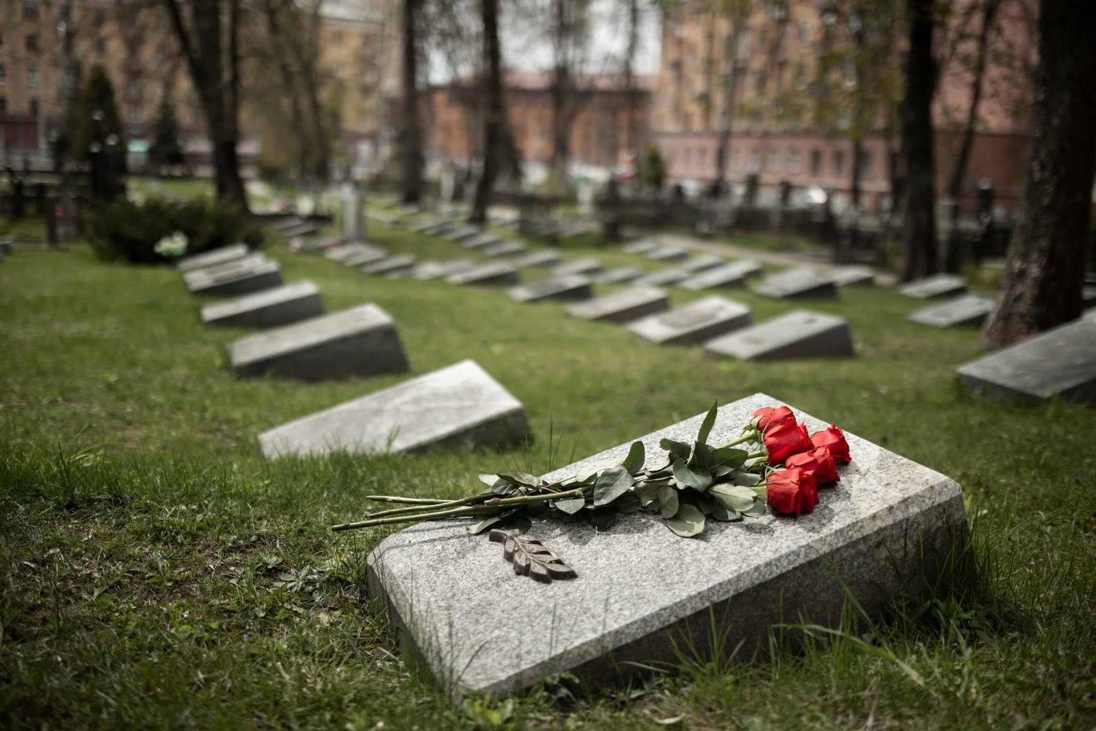 View Gravestone With Flowers View Gravestone With Flowers